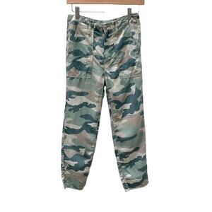 Mother “Shaker Chop Crop Camo Pants” linen blend pants Size 24